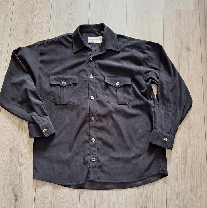 Zwart herenoverhemd Maestro Granché maat M, Kleding | Heren, Overhemden, Zo goed als nieuw, Halswijdte 39/40 (M), Zwart, Ophalen of Verzenden
