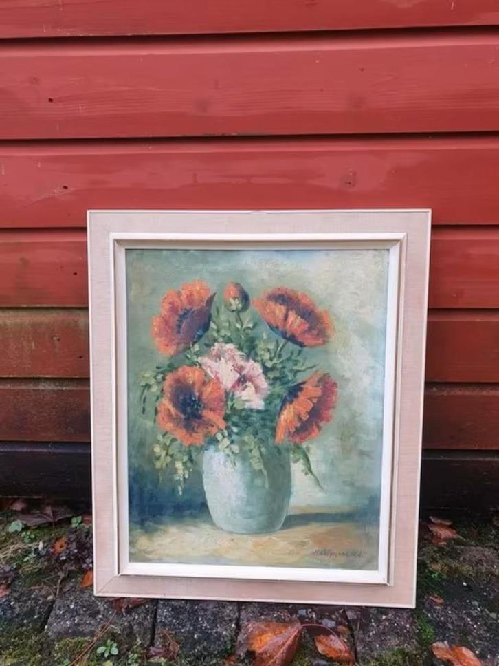bloemstilleven klaprozen Herman  Wijngaard Herman Openneer, Antiek en Kunst, Kunst | Schilderijen | Klassiek, Ophalen