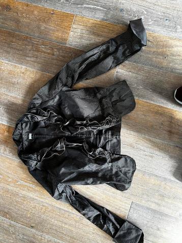 Scarva Blouse Maat 40 taupe / zwart lange mous beschikbaar voor biedingen