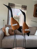 Stalen en houten reiger decoratie, Verzenden, Zo goed als nieuw