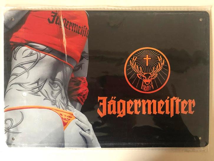 Jagermeister metalen wandbord mancave kroeg bar cafe, Verzamelen, Merken en Reclamevoorwerpen, Nieuw, Reclamebord, Ophalen of Verzenden