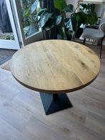 Ronde eettafel eikenblad en gietijzeren poot, Huis en Inrichting, Tafels | Eettafels, Ophalen, 50 tot 100 cm, 50 tot 100 cm, Zo goed als nieuw