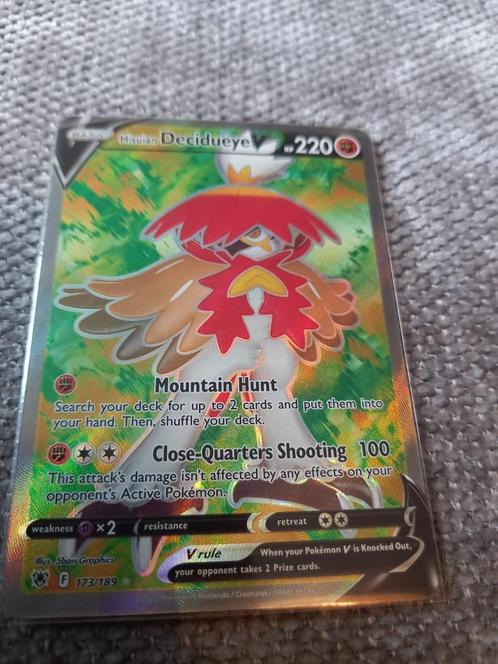 Pokemon: Decidueye [V] - 173/189, Hobby en Vrije tijd, Verzamelkaartspellen | Pokémon, Zo goed als nieuw, Losse kaart, Ophalen of Verzenden