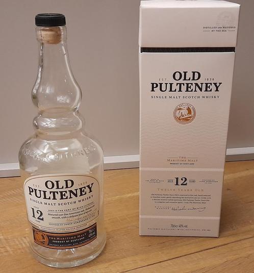 Old Pulteney single malt whisky 12 + 15 years lege flessen, Verzamelen, Merken en Reclamevoorwerpen, Gebruikt, Verpakking, Ophalen of Verzenden