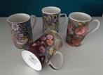 Vier prachtige mokken met bloemetjes waarvan drie Dunoon, Ophalen of Verzenden, Zo goed als nieuw, Overige stijlen, Kop(pen) en/of Schotel(s)
