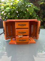 Vintage houten sieradenkastje met lades en deurtjes, Ophalen of Verzenden, Gebruikt
