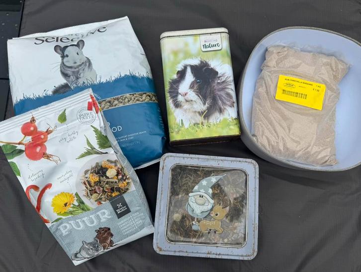 Chinchilla voer + badzand, Dieren en Toebehoren, Knaagdieren en Konijnen | Toebehoren, Nieuw, Verzorging, Ophalen of Verzenden