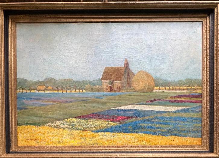 Bollenvelden bij Haarlem, Antiek en Kunst, Kunst | Schilderijen | Klassiek, Ophalen of Verzenden