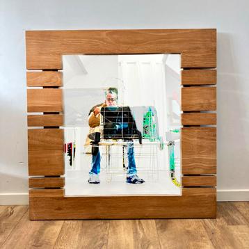 Teak houten spiegel - 80 x 80 cm - Mooie topkwaliteit