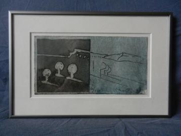Ets Nieuwjaarskaart 1976 Jan Montyn (1924-2015) opl. 2/10 beschikbaar voor biedingen