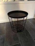 zwart draadstaal bijzettafeltje (z.g.a.n.), Huis en Inrichting, Minder dan 55 cm, Metaal of Aluminium, Rond, Zo goed als nieuw