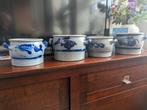 Set van 4 Keulse Potten met Blauwe Decoratie, Antiek en Kunst, Antiek | Keramiek en Aardewerk, Ophalen of Verzenden