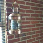 Koperen toplicht als wandlamp, Ophalen of Verzenden, Gebruikt, Glas