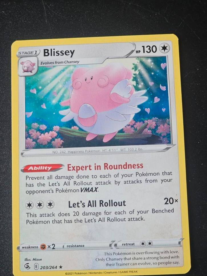 Pokémon kaart - Fusion Strike - Blissey 203/264 rare, Hobby en Vrije tijd, Verzamelkaartspellen | Pokémon, Nieuw, Losse kaart