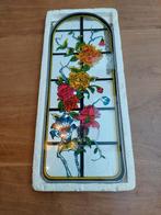 Vintage 'Glas-in-lood' Raamhanger Bloemen, Antiek en Kunst, Ophalen of Verzenden