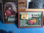 Oude Reclame Borden Coca-Cola & Route 66, Antiek en Kunst, Ophalen of Verzenden