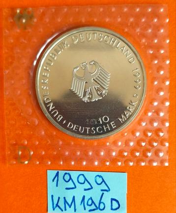 1999 10 Mark Grundgesetz KM#196D 925/1000 Zilver /Proof  beschikbaar voor biedingen