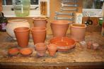 Terra cotta bloempotten, Tuin en Terras, Bloempotten, Rond, Ophalen of Verzenden, Zo goed als nieuw, Aardewerk