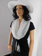 Nieuw zwart wit vest chique stijlvol aparte kraag L XL 42 44, Kleding | Dames, Verzenden, Nieuw, Maat 42/44 (L), Zwart