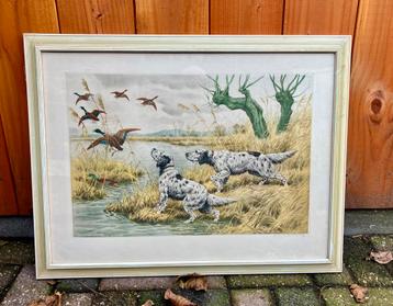 Kleurenets - G.F. Rötig - Jachthonden met opvliegende eenden beschikbaar voor biedingen