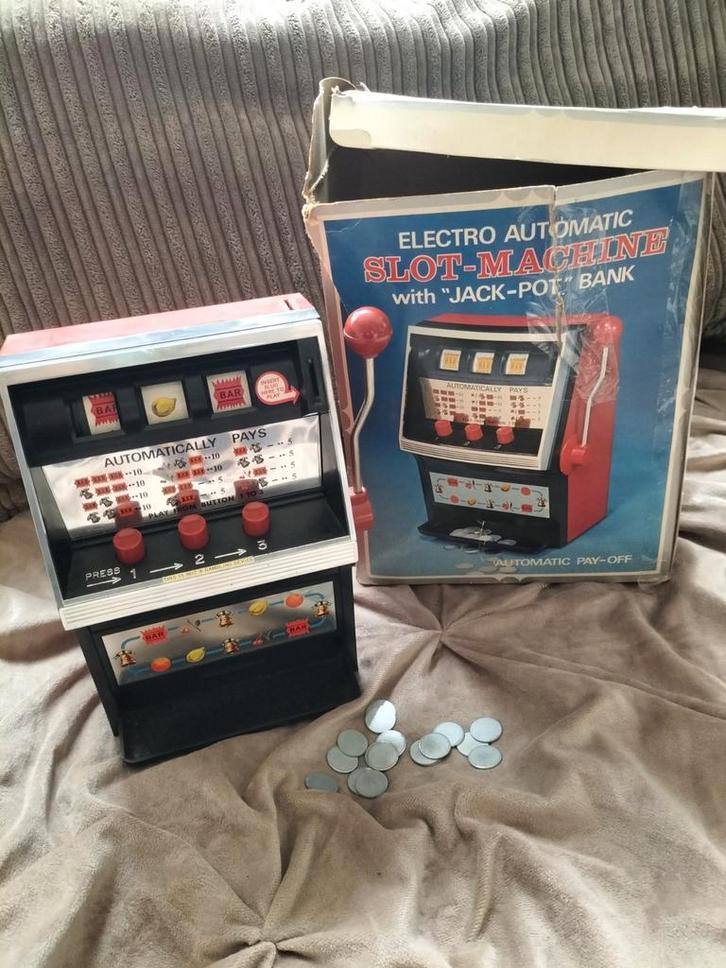 Vintage Electro Automatic Slot Machine Bank - Gokautomaat, Antiek en Kunst, Antiek | Speelgoed, Ophalen of Verzenden