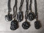 6 oosterse obsidiaan hangers met kralen ketting, Verzenden