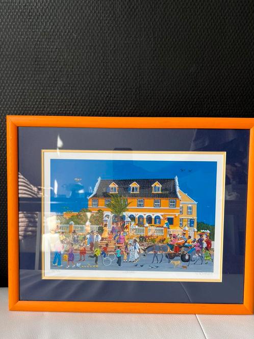 Zeefdruk van Fred Breebaart - Curacao - gesigneerd, Antiek en Kunst, Kunst | Schilderijen | Modern, Ophalen of Verzenden