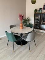 4 Wehkamp eetkamerstoelen (2 grijs, 2 groen), Huis en Inrichting, Tafels | Eettafels, Ophalen, Minder dan 50 cm, Zo goed als nieuw