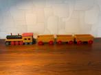 Vintage Houten Speelgoed Trein met drie wagons, Ophalen of Verzenden, Gebruikt, Duw- of Trekspeelgoed