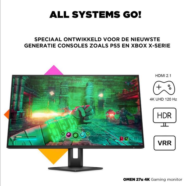 Omen 27 U gaming monitor, Computers en Software, Monitoren, Zo goed als nieuw, 101 t/m 150 Hz, DisplayPort, HDMI, USB-C, Gaming