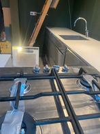 Hoogglans Hoekkeuken met Stenen Blad - 306x128 cm, Gebruikt, Hoekkeuken, Graniet of Steen, Ophalen of Verzenden