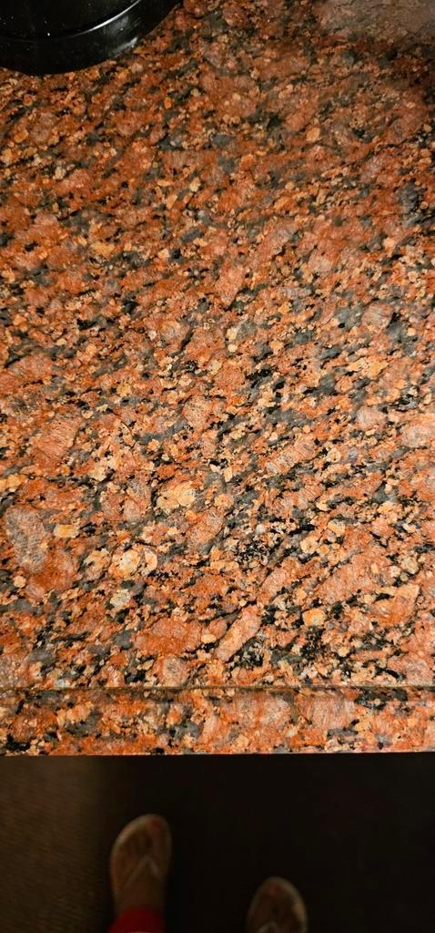 Granieten keukenblad met openingen - Gratis af te halen, Huis en Inrichting, Keuken | Keukenelementen, Gebruikt, Minder dan 100 cm