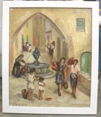 Juliette EMERY-MOENS, bij de fontein, Antiek en Kunst, Ophalen of Verzenden