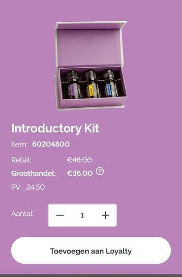Nieuw DoTerra Introductory Kit beschikbaar voor biedingen
