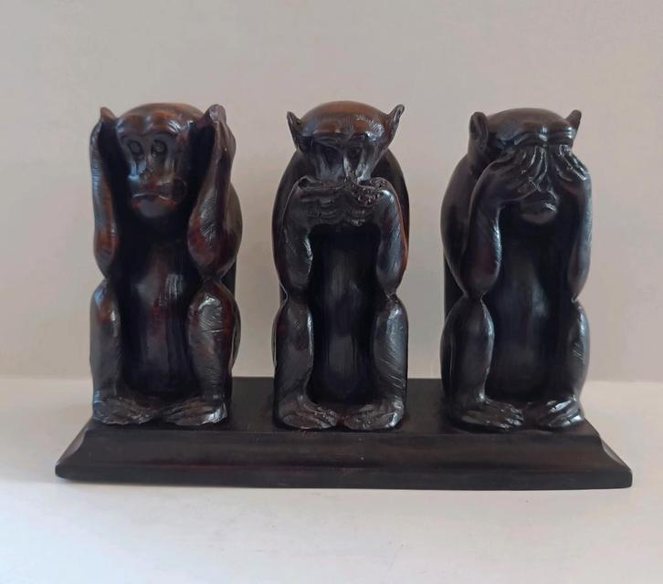 Thaise Apen Beeldjes Horen Zien Zwijgen, Antiek en Kunst, Kunst | Beelden en Houtsnijwerken, Ophalen of Verzenden