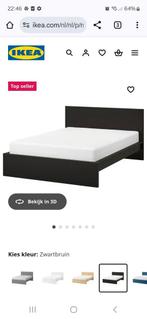 2 persoons bed IKEA, Huis en Inrichting, Slaapkamer | Bedden, Ophalen, Zwart, Tweepersoons, 140 cm