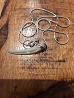 Zilveren ketting met parelmoeren slagtand, Sieraden, Tassen en Uiterlijk, Kettingen, Ophalen of Verzenden, Zo goed als nieuw, Zilver