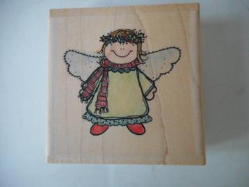 Houten stempel engeltje / kerstengel. Kerstmis / Kerstthema. beschikbaar voor biedingen