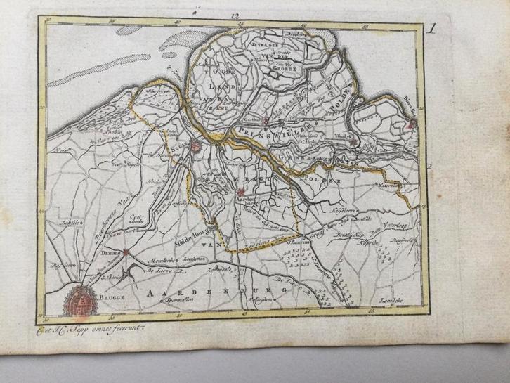 Zeeland, Sluis en omgeving, JC Sepp, 1773 ., Antiek en Kunst, Kunst | Etsen en Gravures, Verzenden