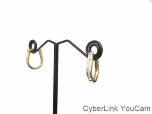 15281-3 14kt Prachtige Gouden Briljanten Oorhangers, Sieraden, Tassen en Uiterlijk, Oorbellen, Zo goed als nieuw, Hangers, Goud
