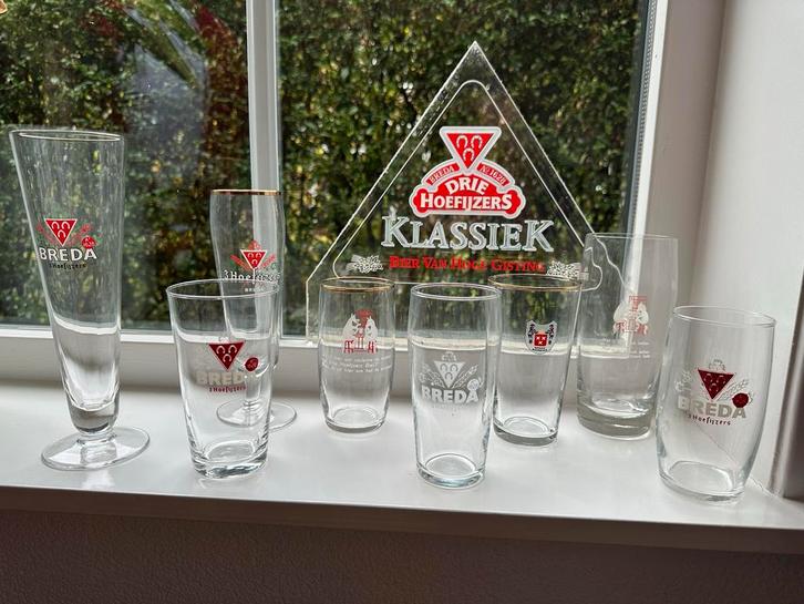 Drie Hoefijzers Bierglazen Verzameling, Verzamelen, Biermerken, Zo goed als nieuw, Overige merken, Ophalen