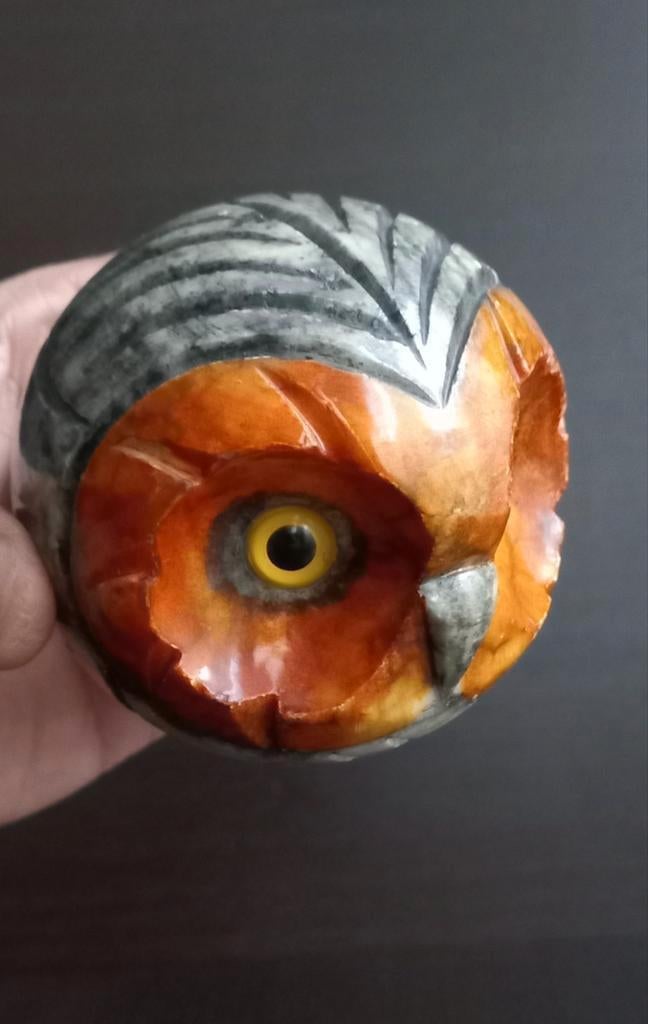 Albasten Uil Presse-papier – Art Deco – Italië, Ophalen of Verzenden