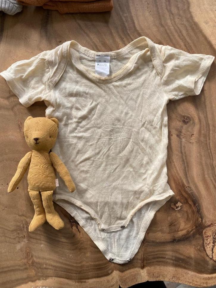 100% zijde romper met korte mouwen, Hocosa, maat 62, Kinderen en Baby's, Babykleding | Maat 62, Gebruikt, Jongetje of Meisje, Shirtje of Longsleeve