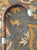 Mooie antieke Engelse wandelstok van bamboehout en zilver., Antiek en Kunst, Ophalen of Verzenden