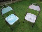 Vintage terrasstoelen, Inklapbaar, Gebruikt, Metaal, Ophalen