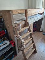 Hoogslaper bed steigerhout 200x90, Ophalen, Hoogslaper