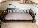 1persoons bed, Huis en Inrichting, Slaapkamer | Bedden, 90 cm, Zo goed als nieuw, Zwart, Ophalen