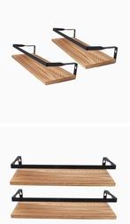 Wandplank beugel zwart metaal hout industrieel 2 stuks €7,50, Ophalen, Zo goed als nieuw