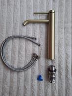 Gloednieuwe hoge kraan wastafel of keuken GOUD EN ZWART RVS, Nieuw, Minder dan 100 cm, Zwart, 25 tot 50 cm