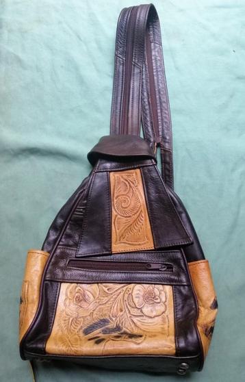 Klein leren rugtasje of rugzak Made in Mexico beschikbaar voor biedingen